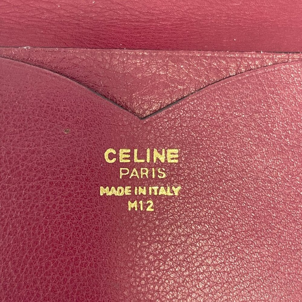 Celine Vintage Bordeaux Compact Wallet w/ Kisslock Coin Compartment - Preowned - Picture 6 of 14